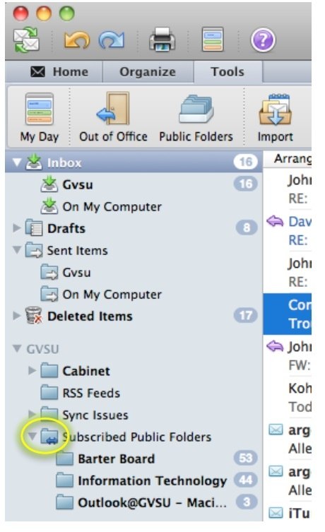 outlook for mac view messages in other folders